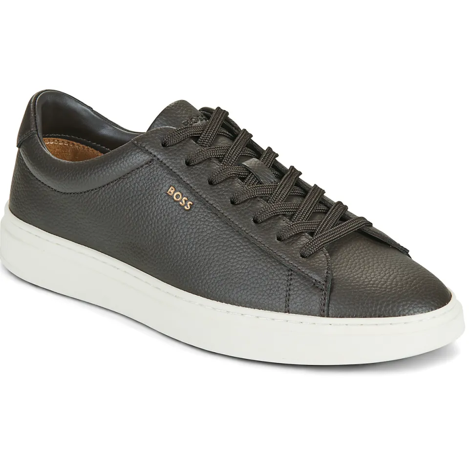 Boss leren sneakers - donkerbruin, foto 2