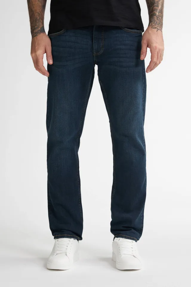 Petrol Industries STARLING straight leg jeans dark used donkerblauw, foto 4