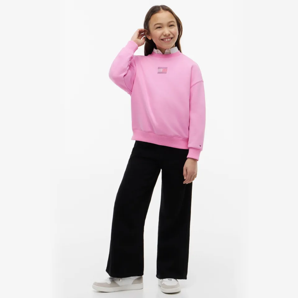 Tommy Hilfiger sweater met print en strass-steentjes - roze