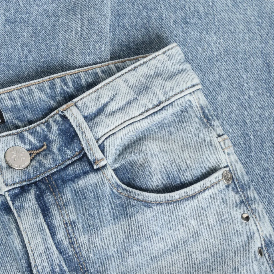 Indian Blue Jeans Wide Fit Studs wide leg jeans - mediumblauw, foto 4