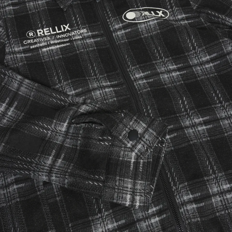 Rellix geruit overshirt - zwart, foto 6