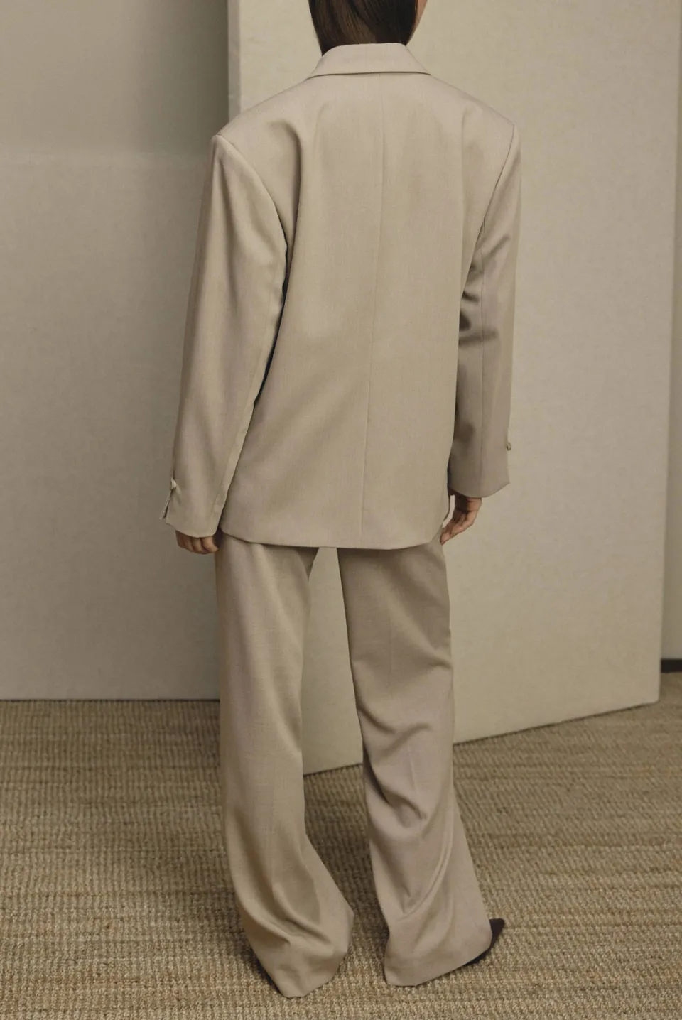 MSCH Copenhagen wide leg broek met wol - beige, foto 4