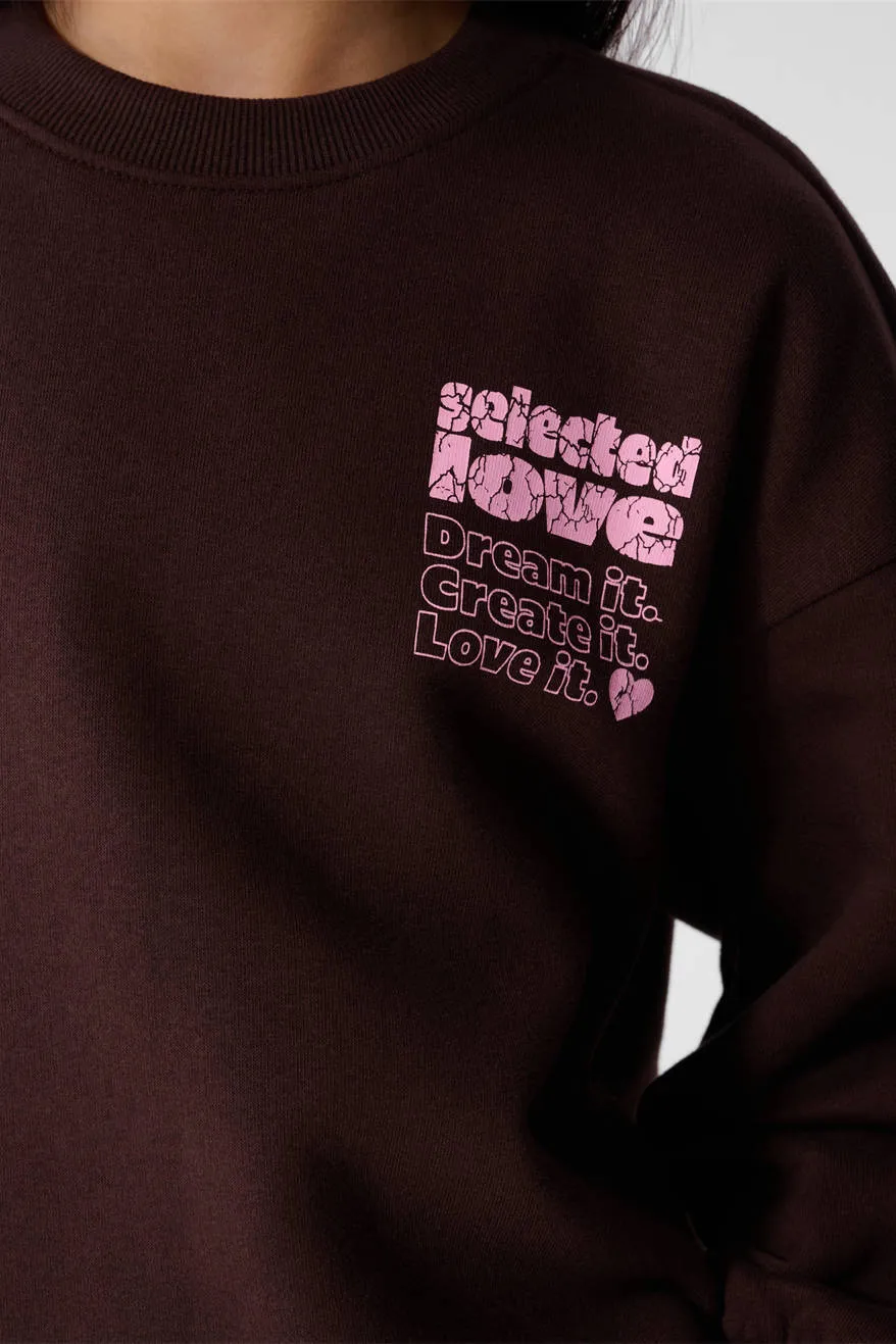 Shoeby oversized sweater met backprint - donkerbruin, foto 7