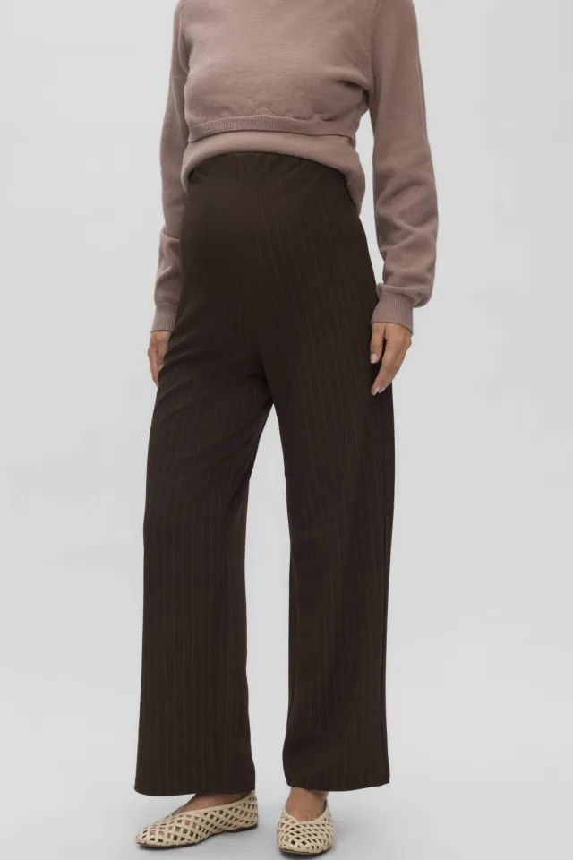 Vero Moda Maternity wide leg zwangerschapsbroek bruin, foto 4