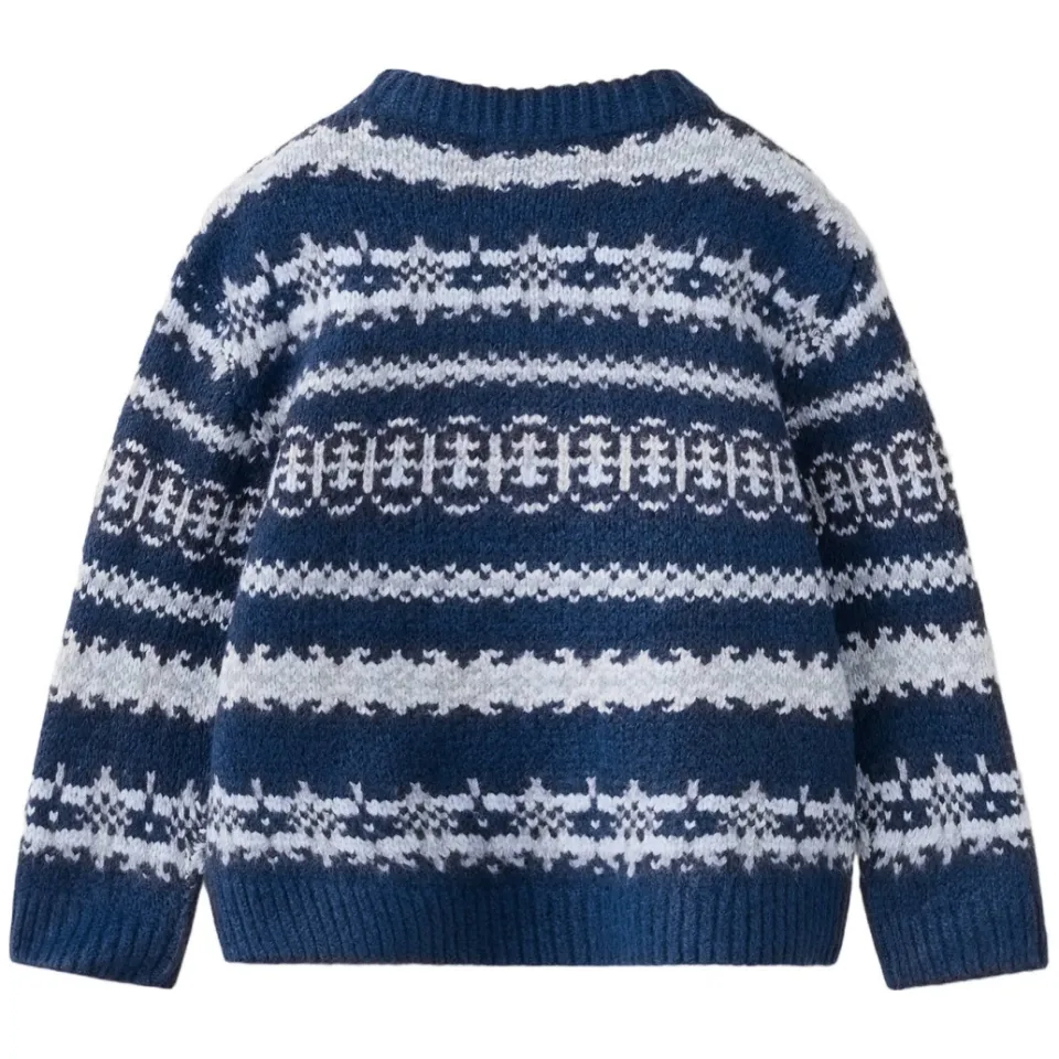 Mango Kids gebreide trui met print - middenblauw, foto 4
