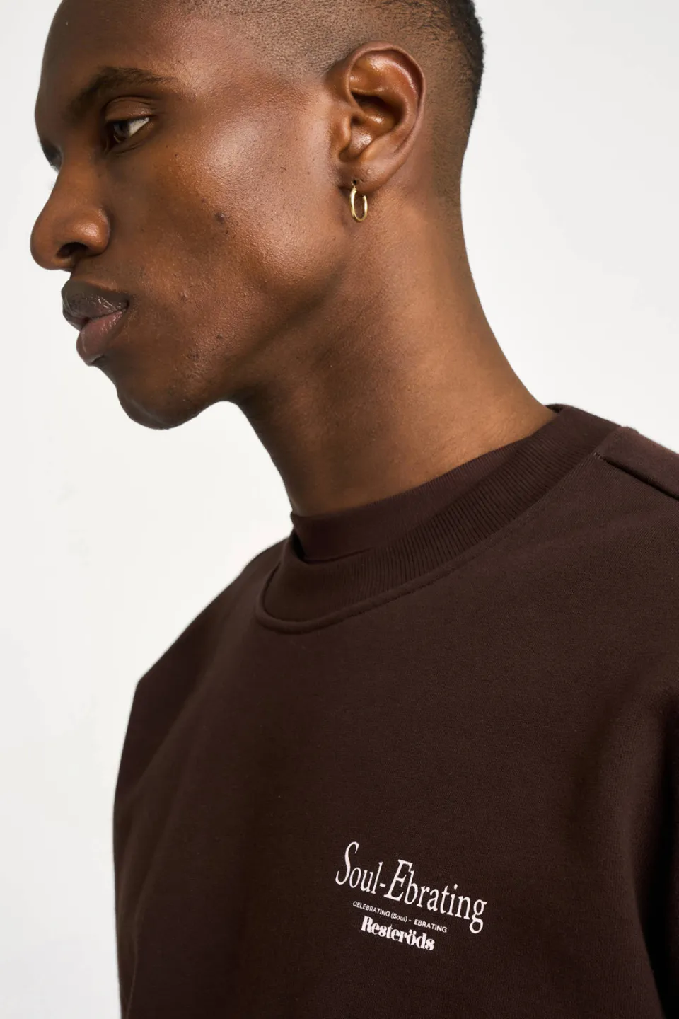 Resteröds relaxed fit sweater met backprint - bruin, foto 4