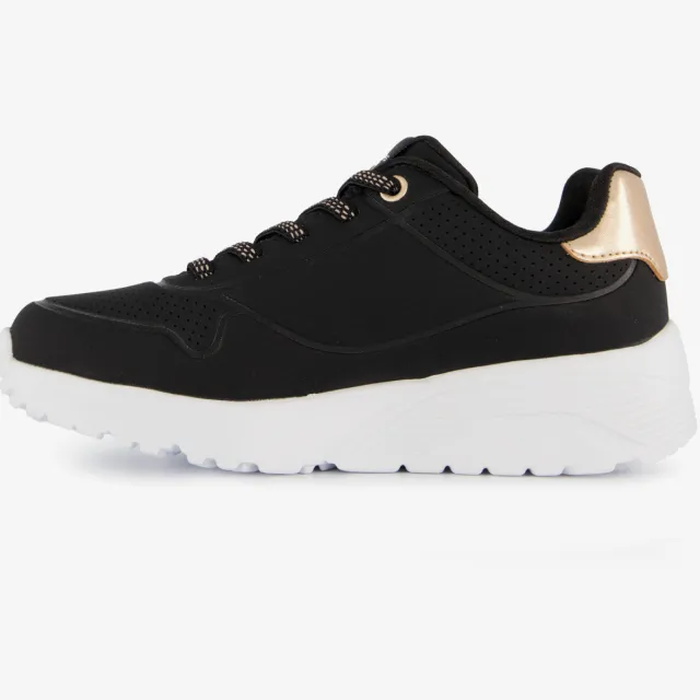 Skechers Uno Lite meisjes sneakers zwart goud