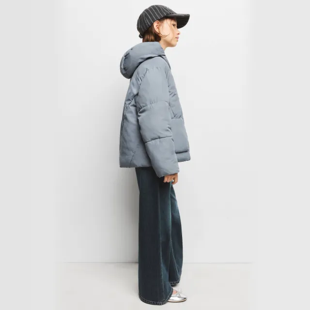 Mango quilted winterjas blauw, foto 2