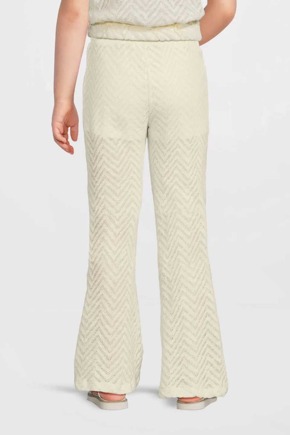 Anytime crochet flared broek off-white, foto 4