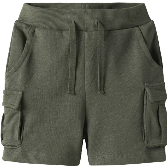 NAME IT MINI cargo sweatshort olijfgroen Donker olijfgroen