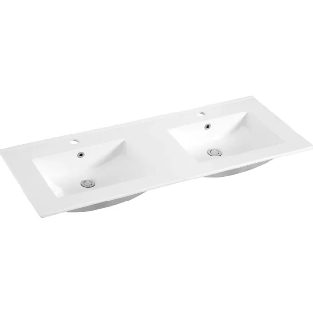 Wastafel Sanilux Classic 120x47x2,5 cm Keramiek Wit Dubbel Sanilux
