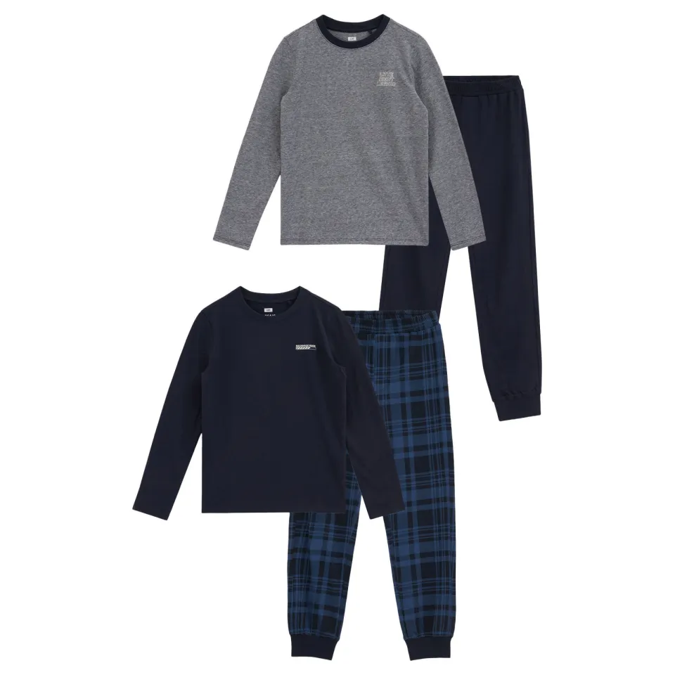 WE Fashion pyjama's donkerblauw donkerblauw/grijs/zwart, foto 2
