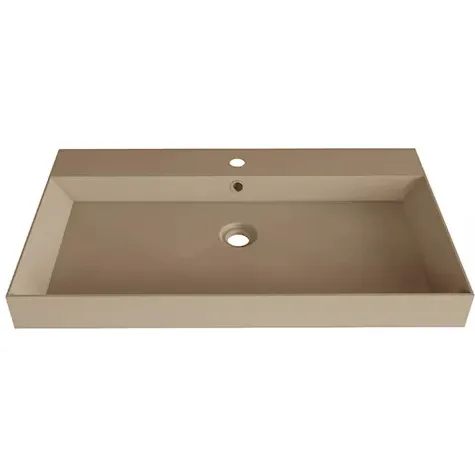 Gliss Design Lako wastafel 90 cm 1 kraangat mat cappuccino Beige