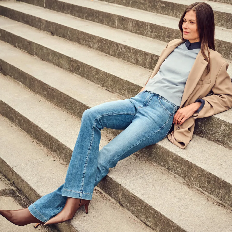 MAC flared jeans - mediumblauw, foto 4