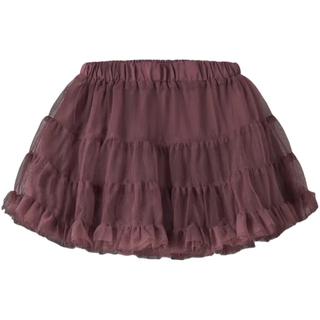 NAME IT MINI korte tule rok roodbruin