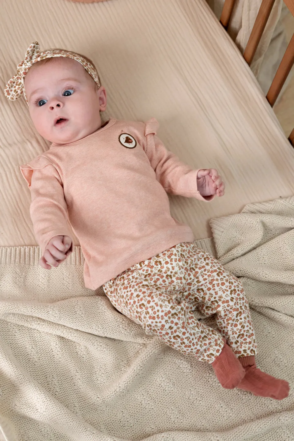 Feetje Fall in Love legging ecru Lichtroze/ecru