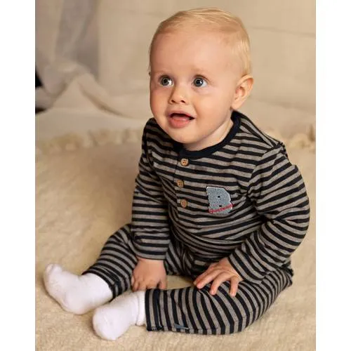 BESS gestreepte longsleeve marineblauw, foto 4