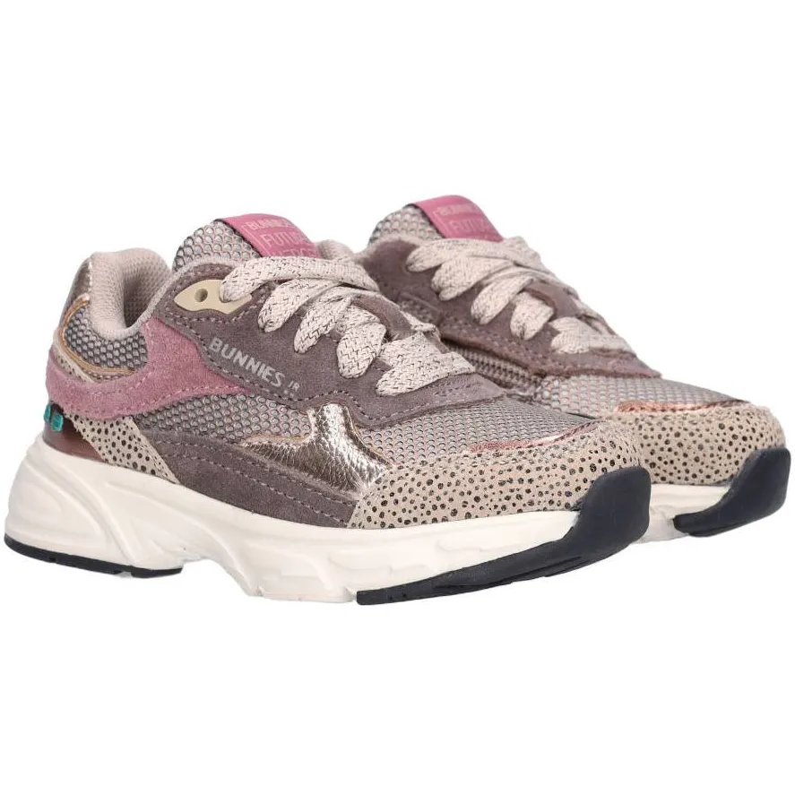 BunniesJR leren sneakers - taupe/roze, foto 6