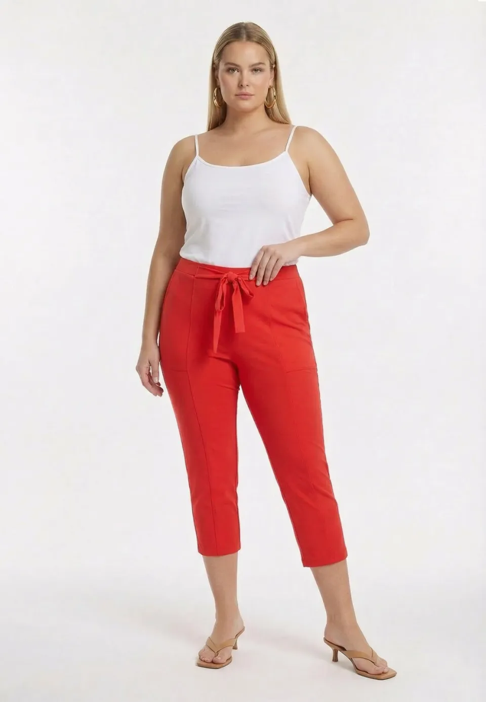 Yoek Capri broek rood, foto 4
