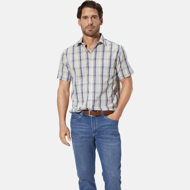Babista regular fit geruit overhemd Plus Size - geel