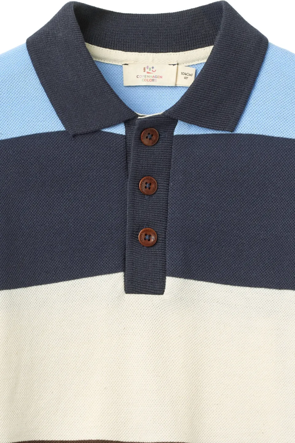 Copenhagen Colors gestreepte polo - bruin/blauw/ecru, foto 3