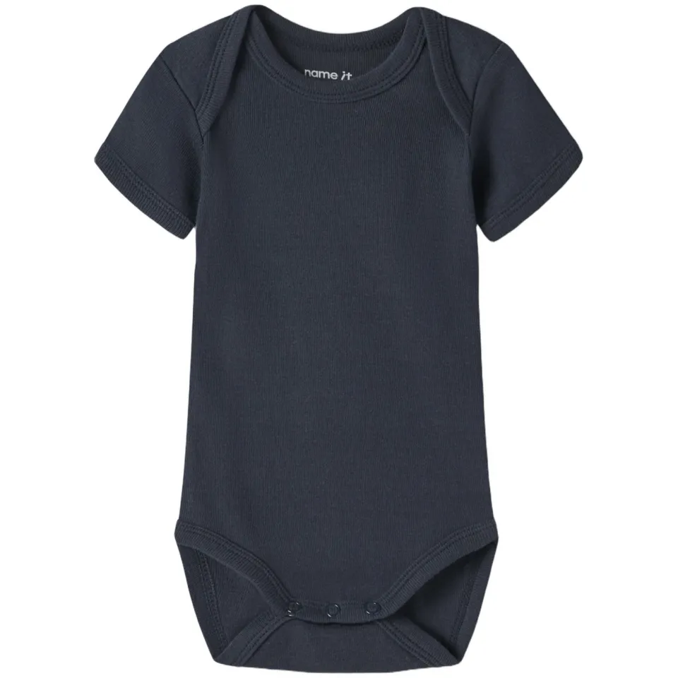 NAME IT BABY romper - blauw/grijs/donkerblauw (set van 3), foto 4
