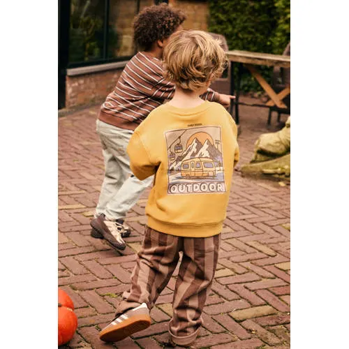 Daily7 gestreepte joggingbroek bruin, foto 3