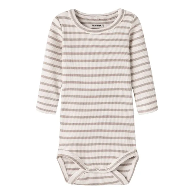 NAME IT BABY gestreepte romper NBNBANI beige/ecru, foto 2