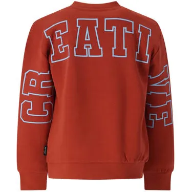 Retour Jeans rechtvallende sweater met backprint - steenrood Backprint, foto 2