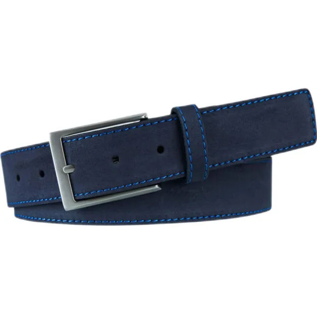 Profuomo leren riem donkerblauw