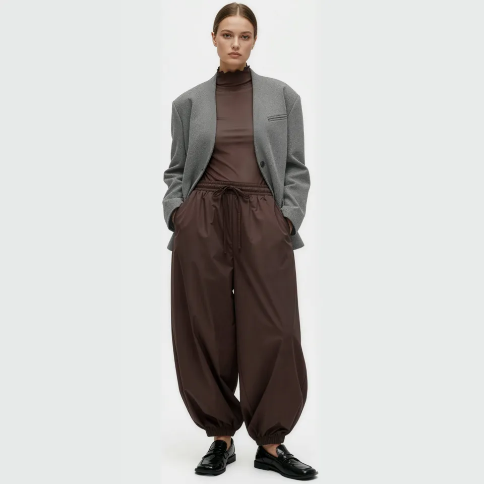 Object Objnela LS O-neck mesh top bruin