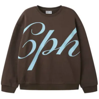 NAME IT KIDS sweater met tekst - donkerbruin Tekst Chocoladebruin