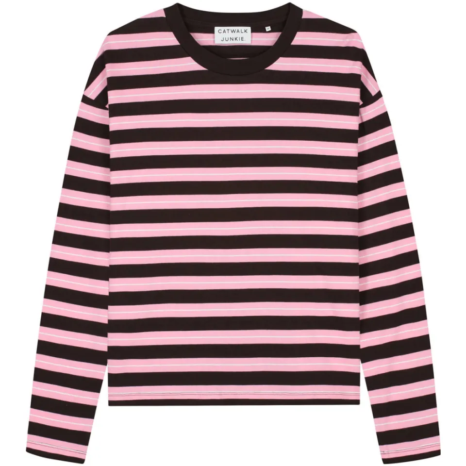 Catwalk Junkie gestreepte longsleeve roze, foto 2
