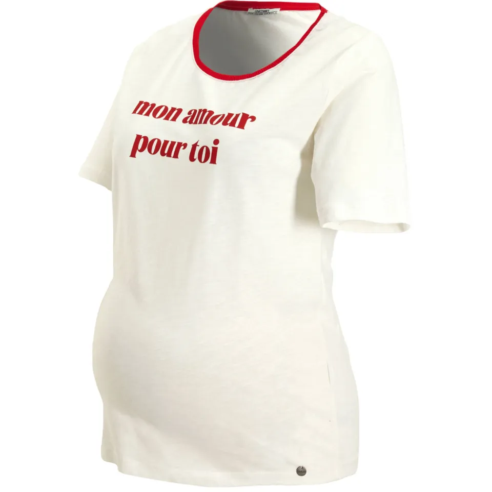 LOVE2WAIT zwangerschaps T-shirt wit, foto 4