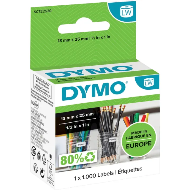Etiket dymo labelwriter multifunctioneel 13x25mm 1 Rol, foto 2