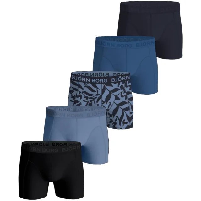 Björn Borg Cotton Stretch boxershorts 5-pack blauw/zwart, foto 2