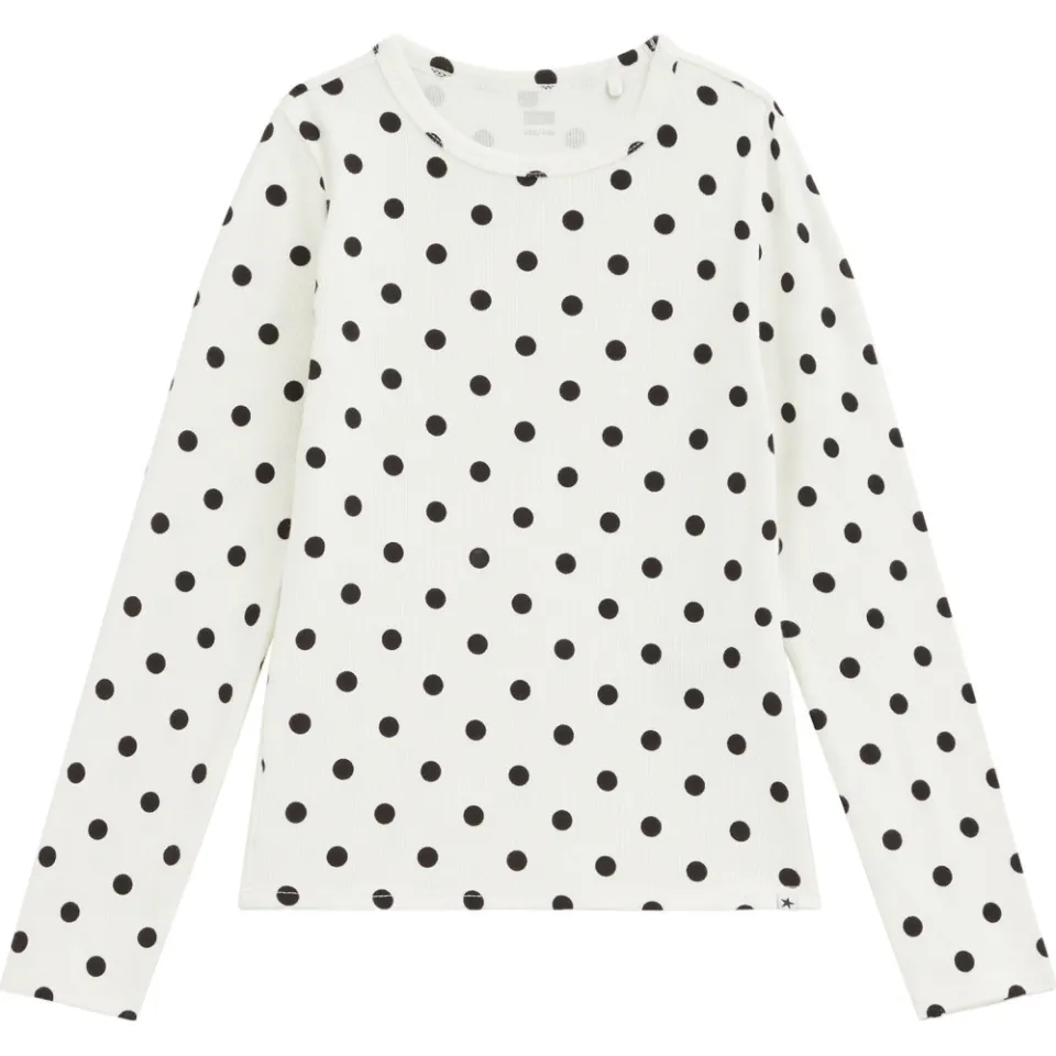 WE Fashion longsleeve met stippen wit, foto 3