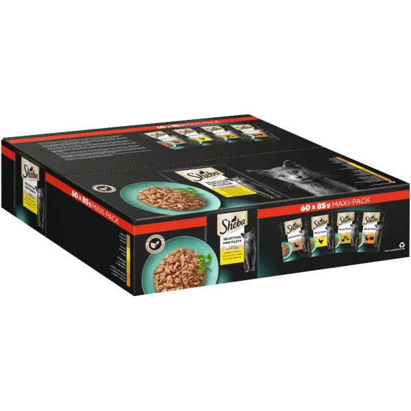 Sheba Mini Filets in saus gevogelte natvoer kat