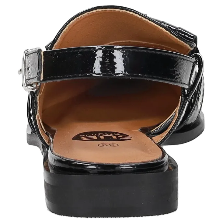 Sub55 Slingbacks sandaal zwart lak, foto 4