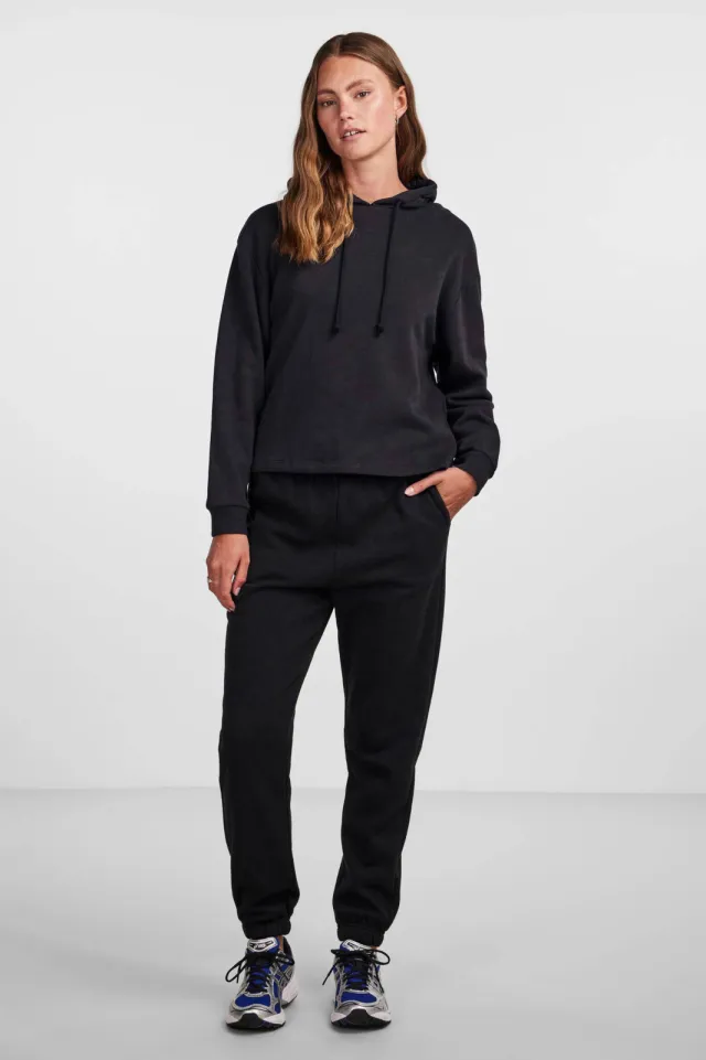 Pieces hoodie PCCHILLI zwart Black