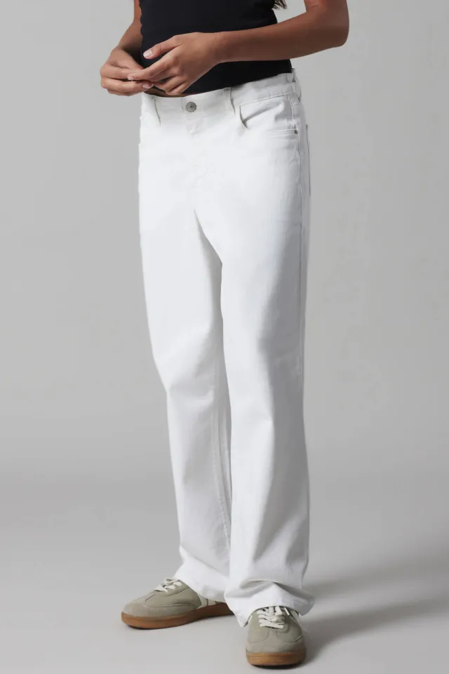 LMTD straight regular waist broek wit, foto 5