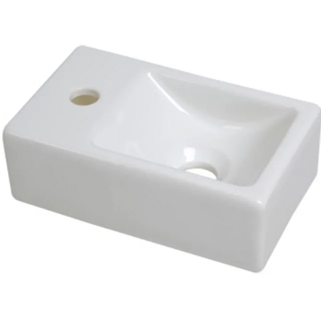 Plieger Mini Fontein Plieger 30x18 cm Keramiek Glans Wit (kraangat links)