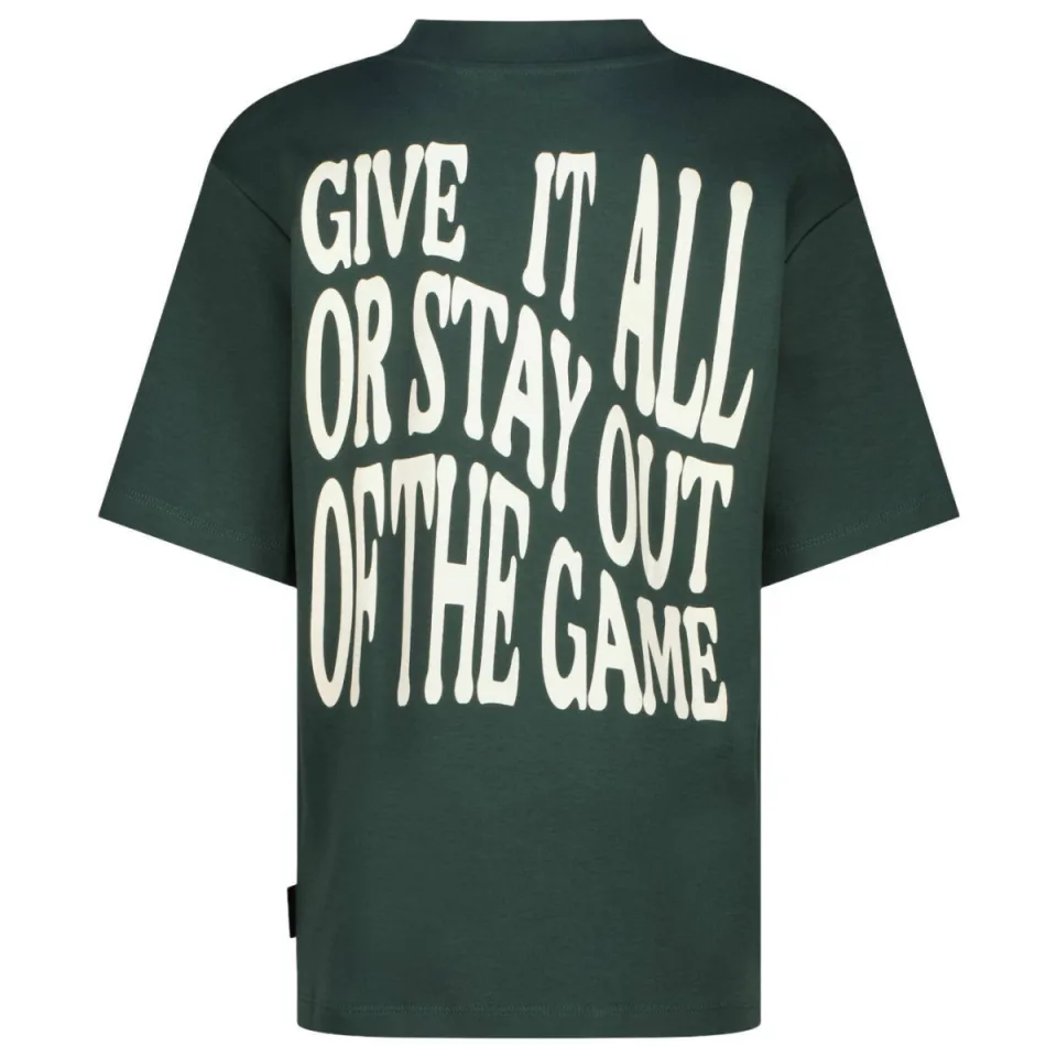 Raizzed boxy T-shirt donkergroen, foto 3