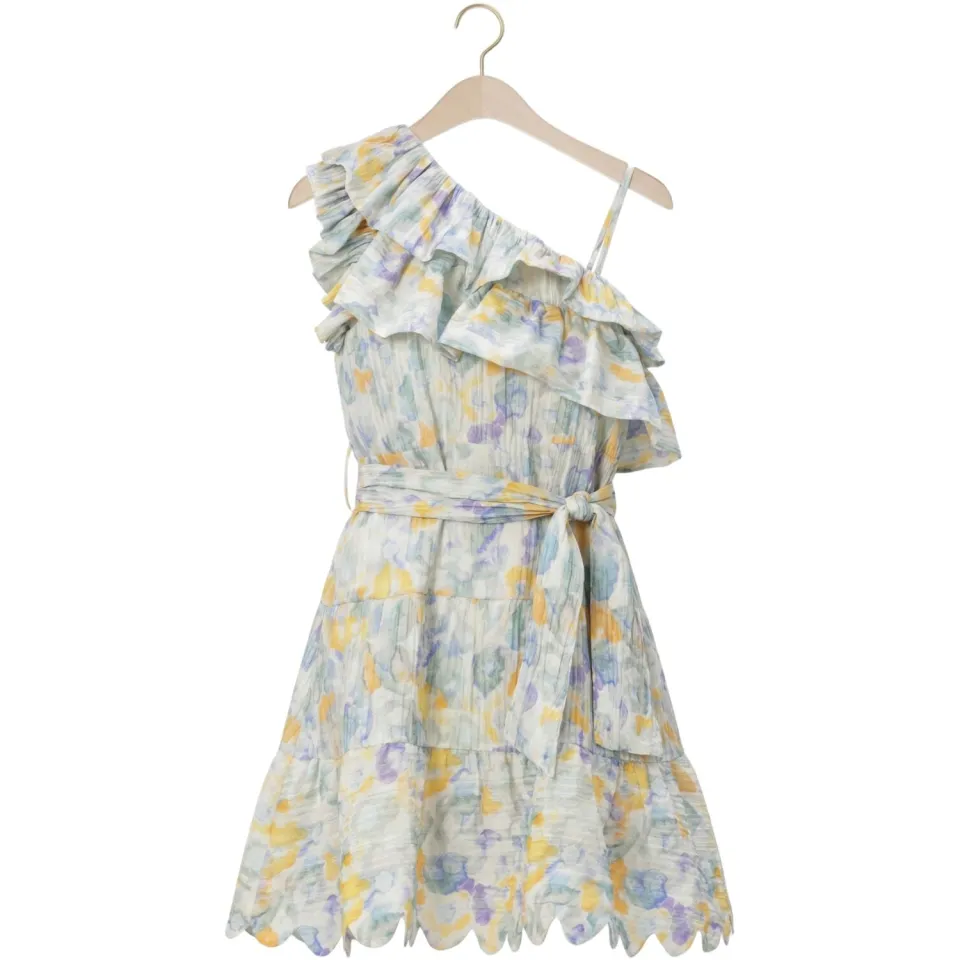 AMAYA Amsterdam Clover one shoulder jurk paars, foto 2