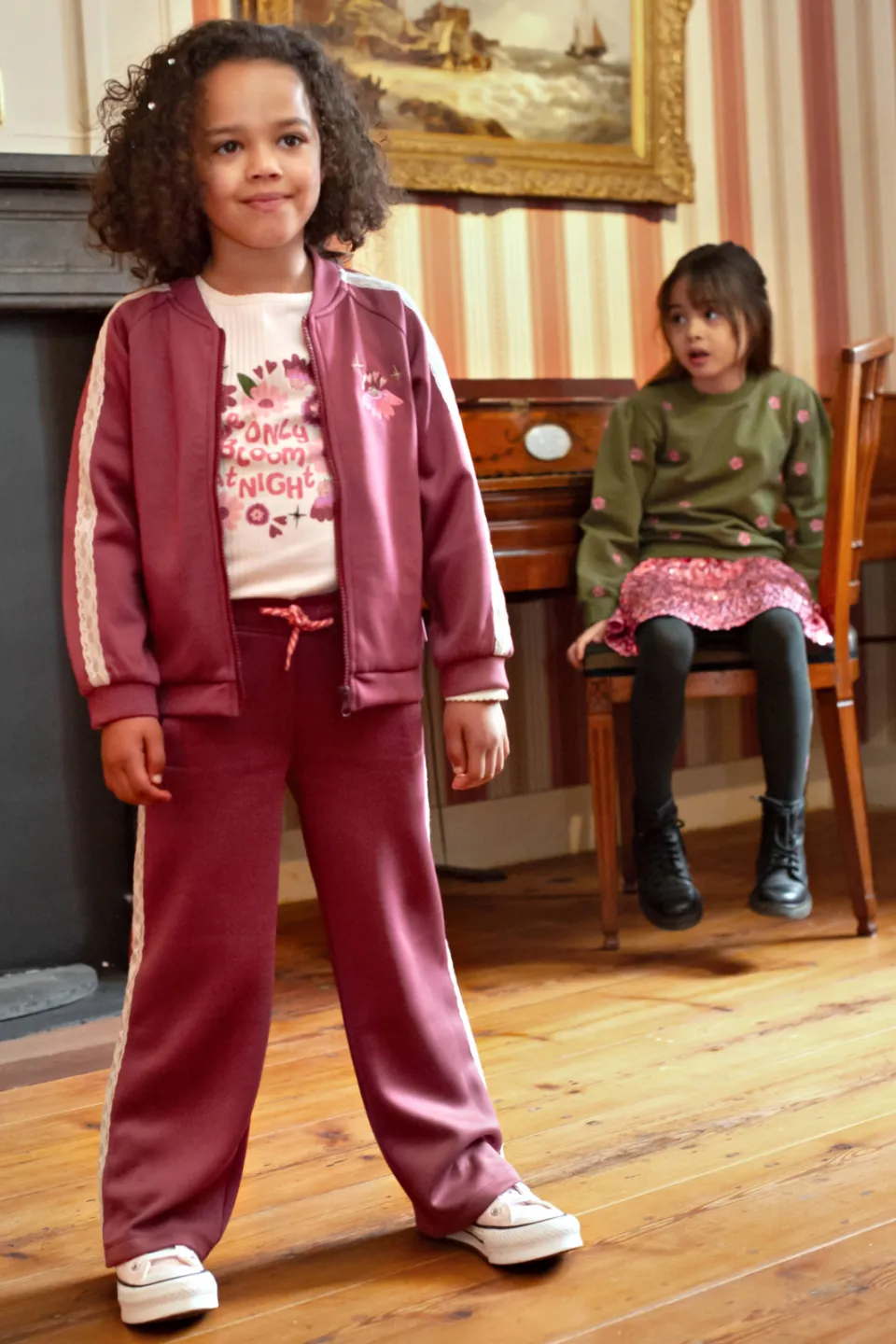 Jubel Moon Flowers wide leg joggingbroek oudroze, foto 8