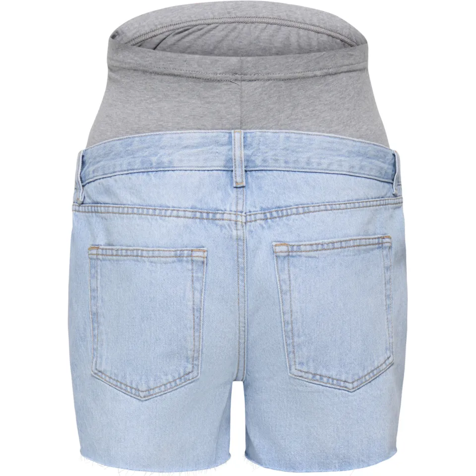 Only Maternity regular jeansshort light blue denim, foto 3