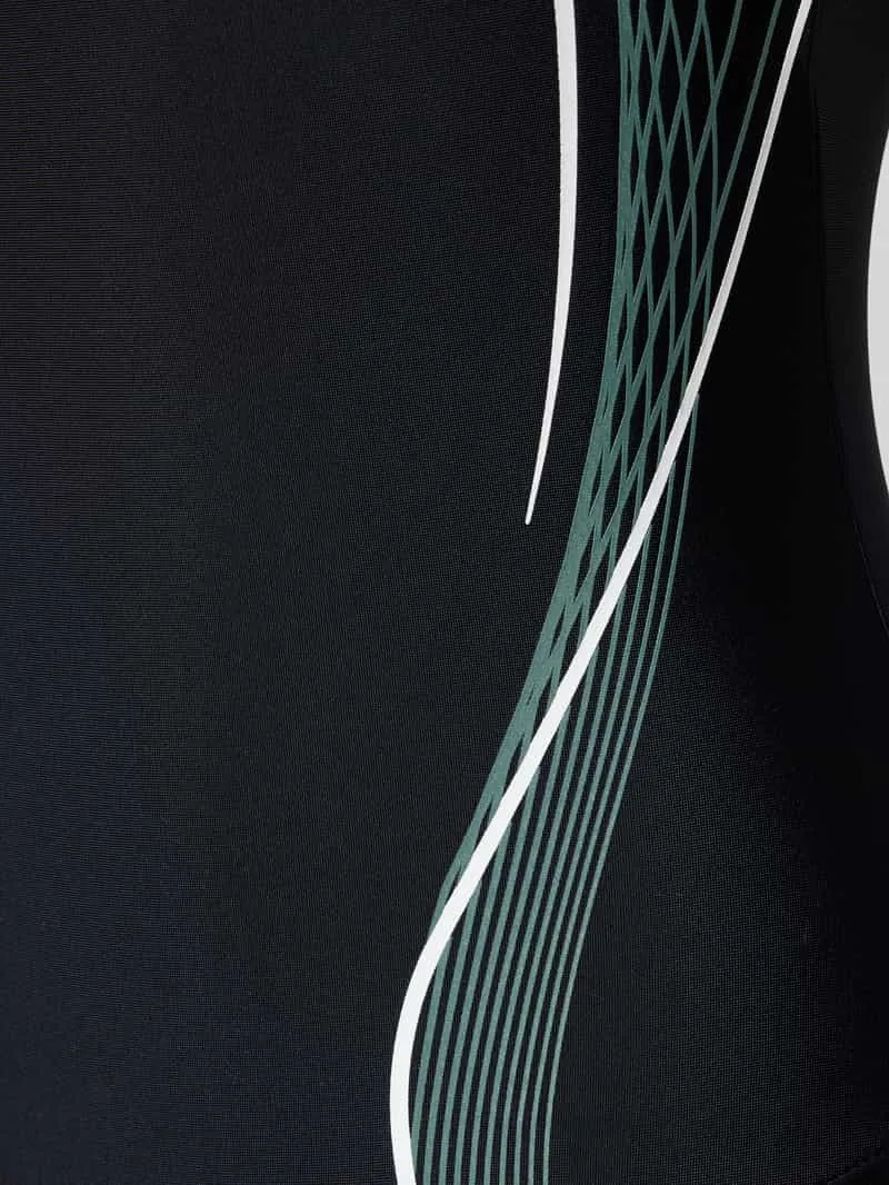 Arena slim fit badpak met logoprint model 'Control' grijs/zwart, foto 2