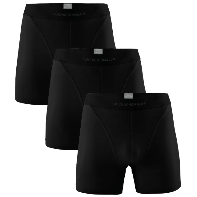 Muchachomalo Heren 3-pack Boxershorts Pima Cotton Zwart