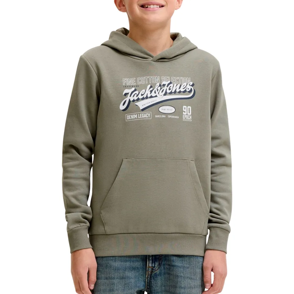 Jack & Jones JUNIOR hoodie met logo - grijsgroen, foto 6