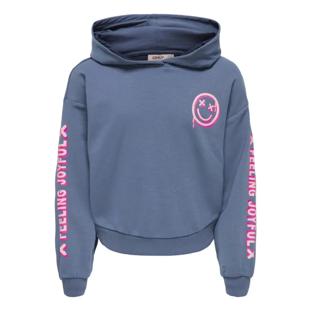 Only KIDS ONLY GIRL hoodie met backprint blauw Vintage Indigo